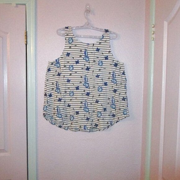 Floral EMBROIDERED Knit Size L TANK Tunic TOP Scoop Neck SLEEVELESS Boho - Picture 5 of 8